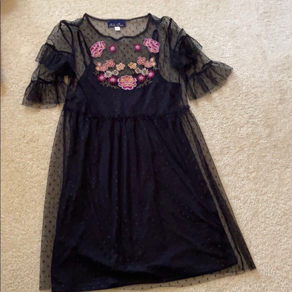 Black, floral dress